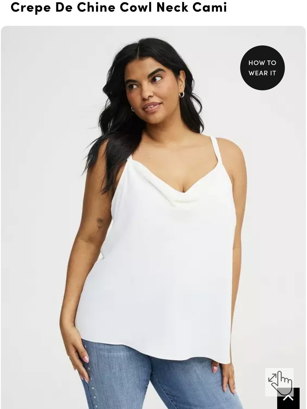 Torrid Crepe De Chine Cowl Neck Cami - Off White